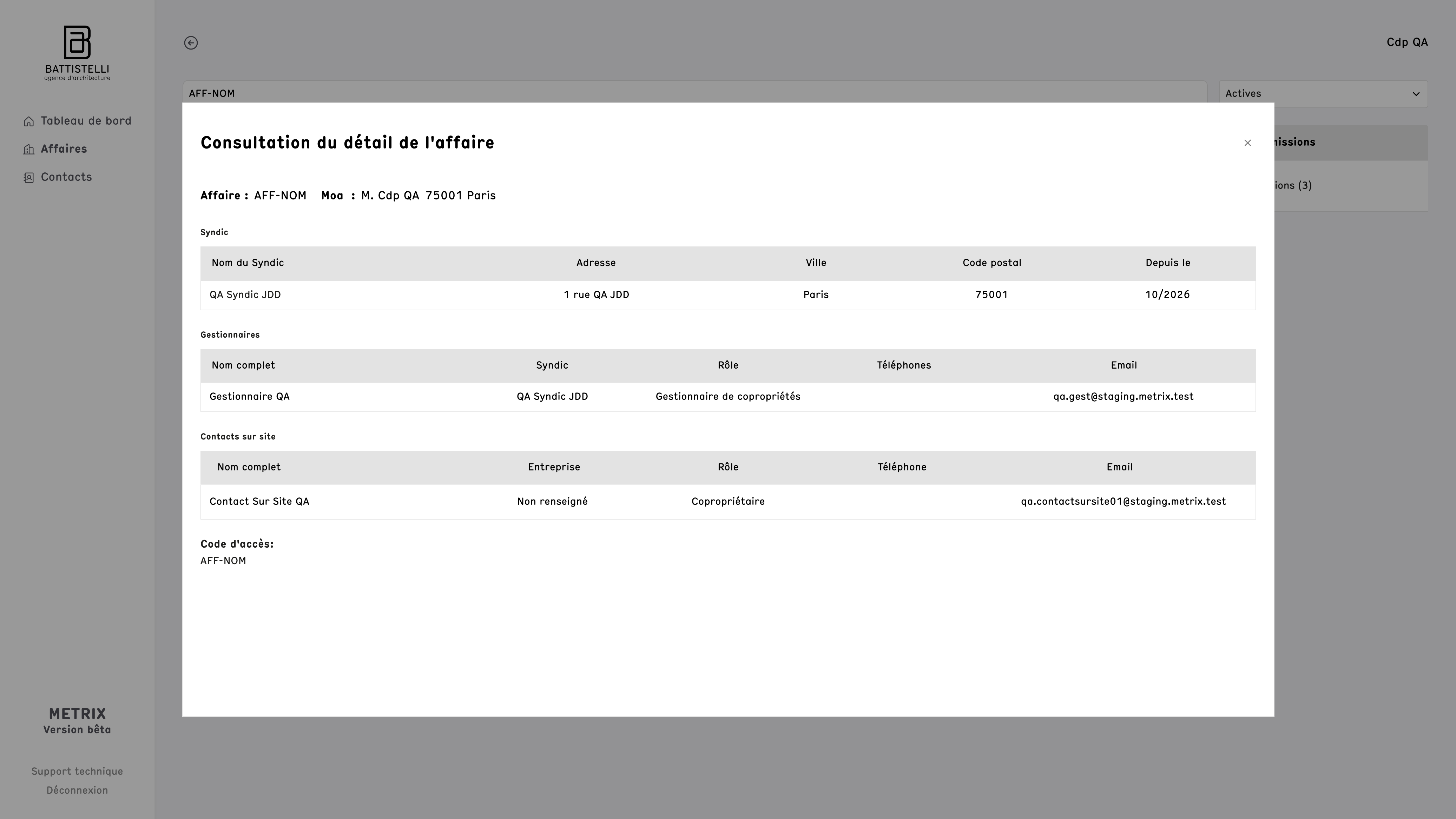 Fiche affaire